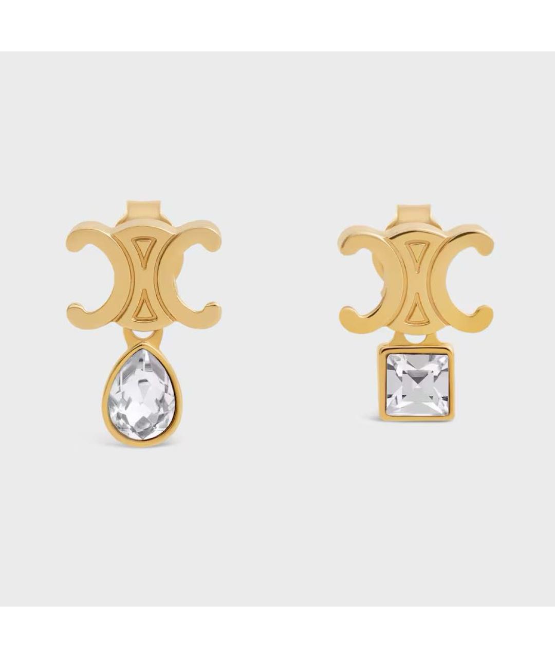 CELINE Золотые латунные серьги, фото 4