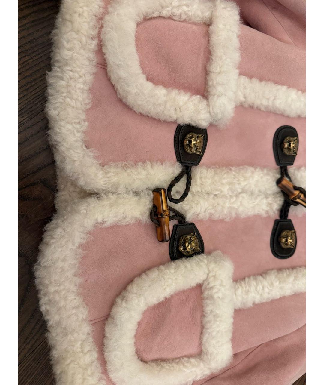 GUCCI Розовая замшевая дубленка, фото 6