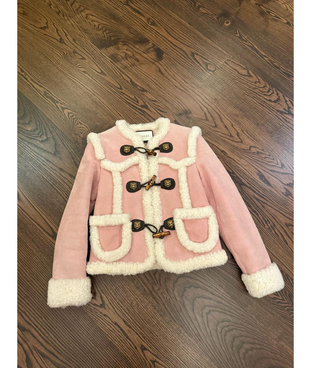 GUCCI Розовая замшевая дубленка, фото 9