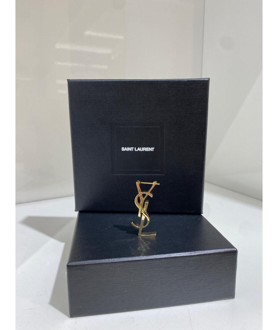 SAINT LAURENT Золотые металлические серьги, фото 2