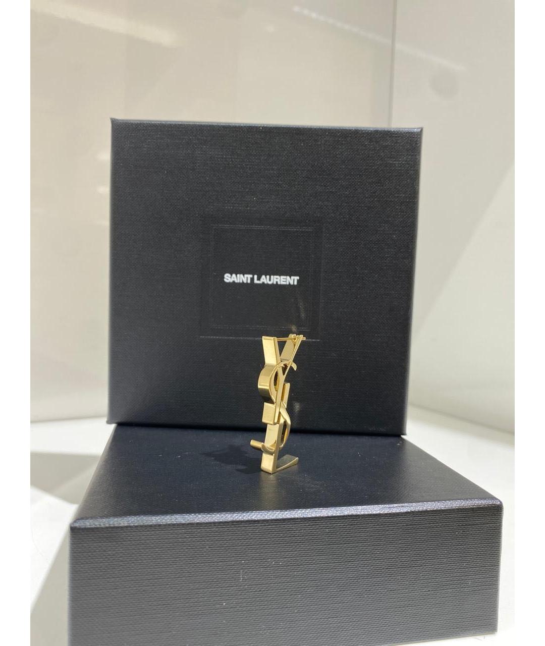SAINT LAURENT Золотые металлические серьги, фото 3