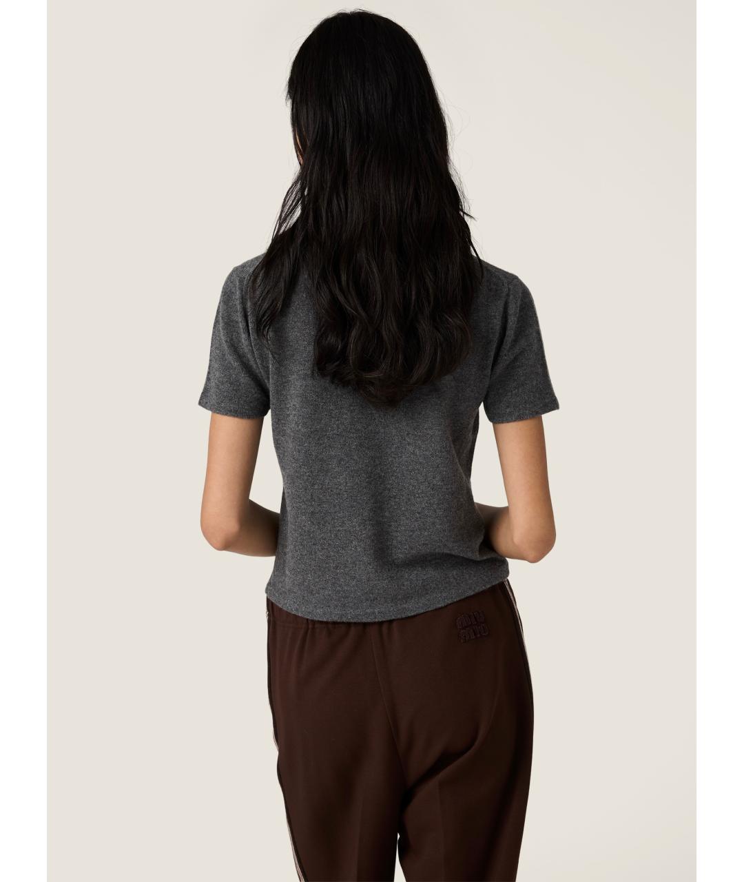 MIU MIU Серый кашемировый джемпер / свитер, фото 3