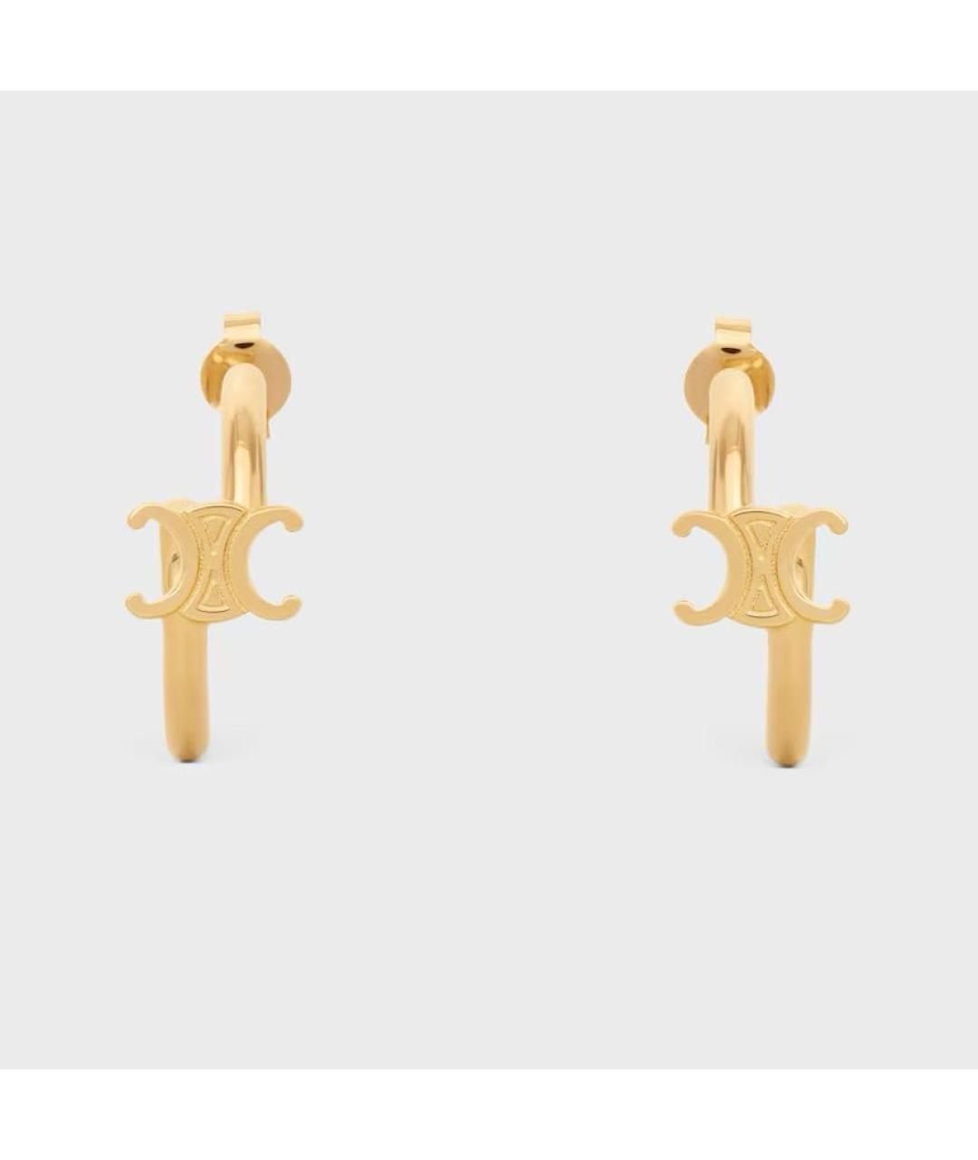 CELINE Золотые латунные серьги, фото 5