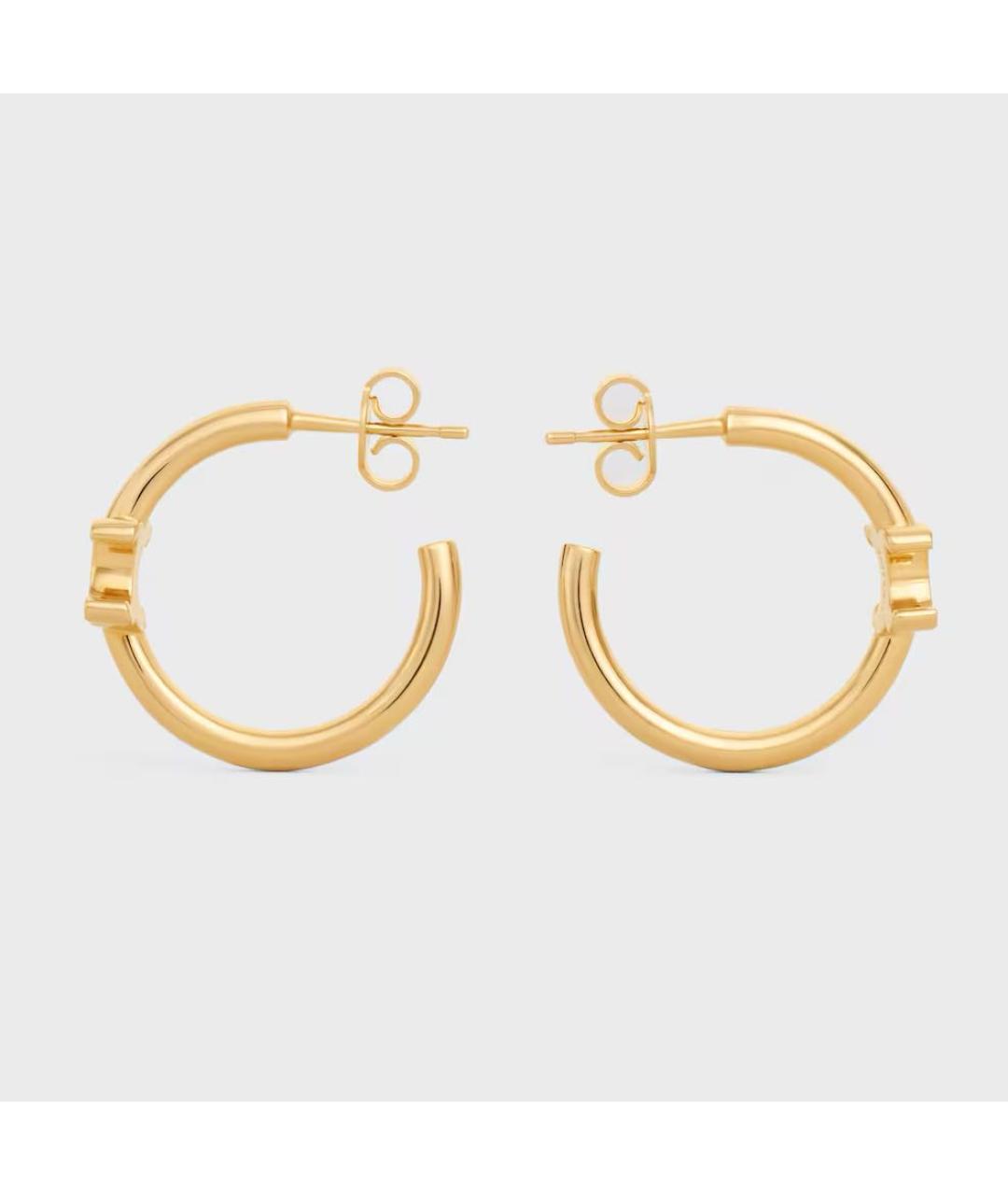 CELINE Золотые латунные серьги, фото 3