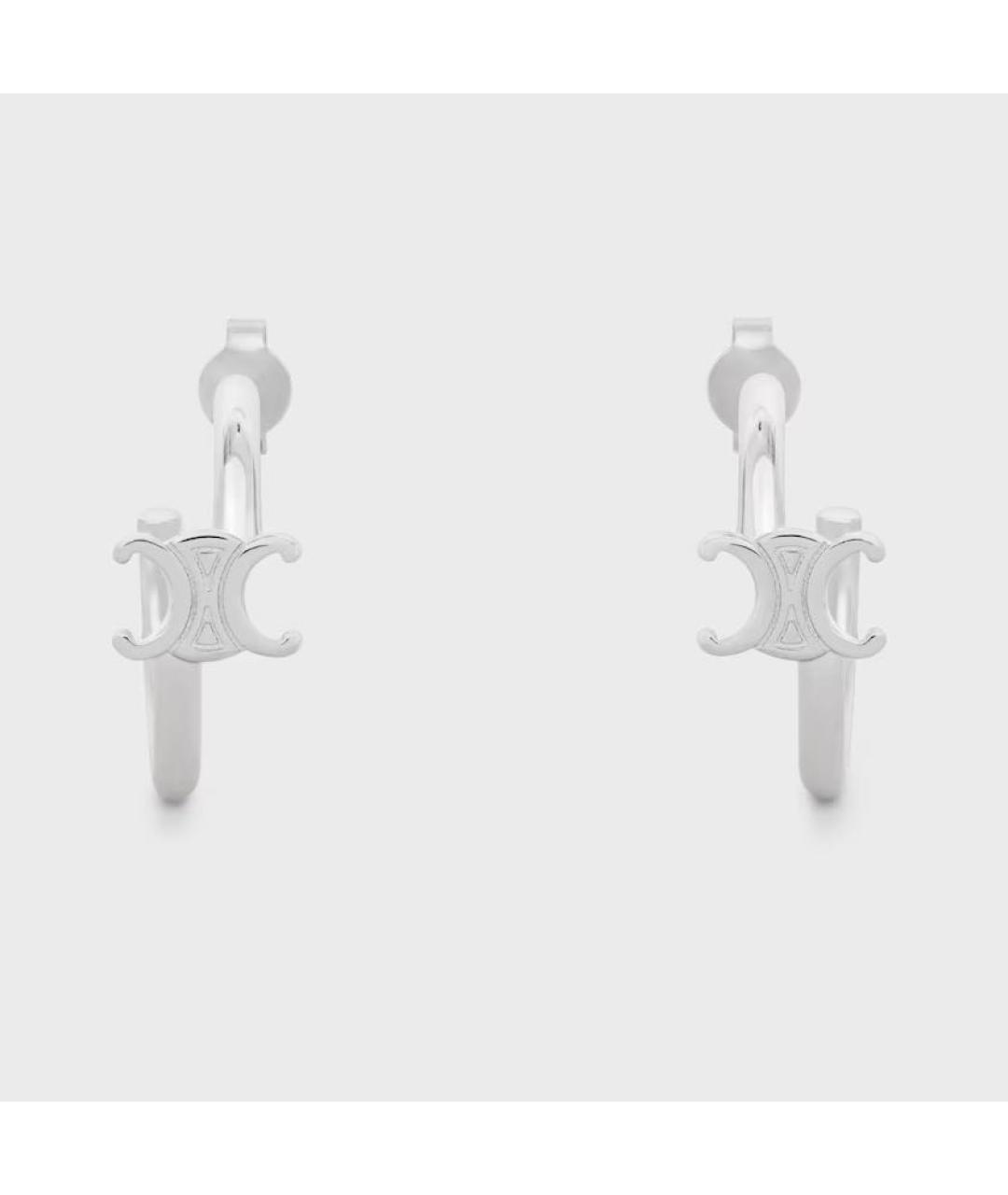 CELINE Серебряные латунные серьги, фото 4