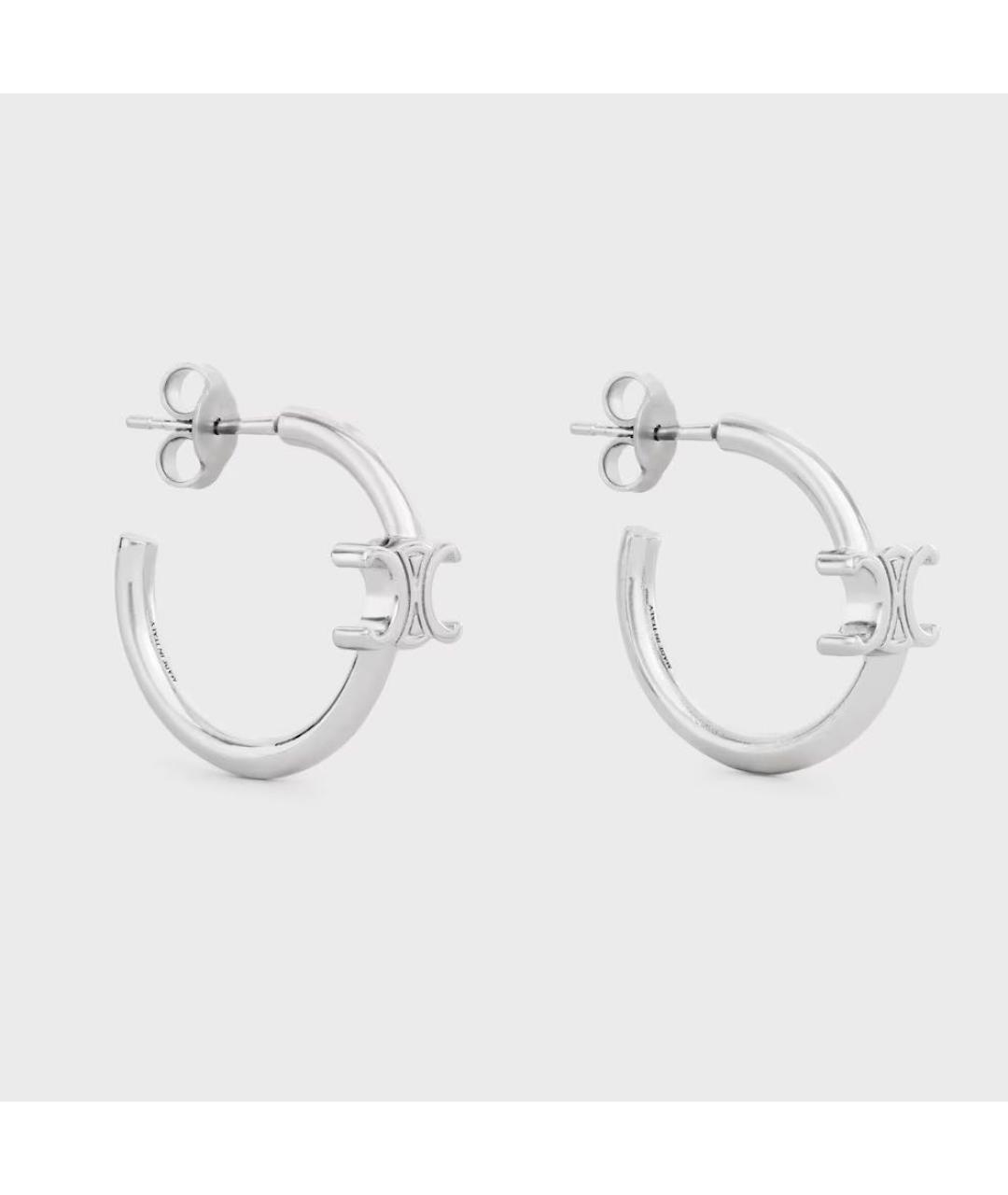 CELINE Серебряные латунные серьги, фото 2