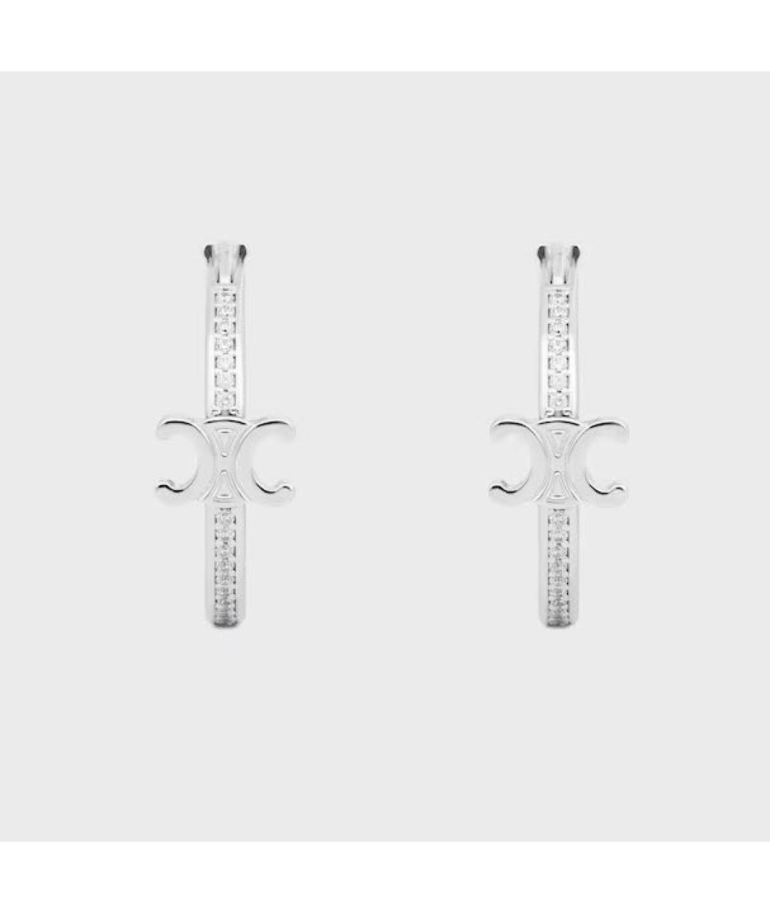 CELINE Серебряные латунные серьги, фото 3