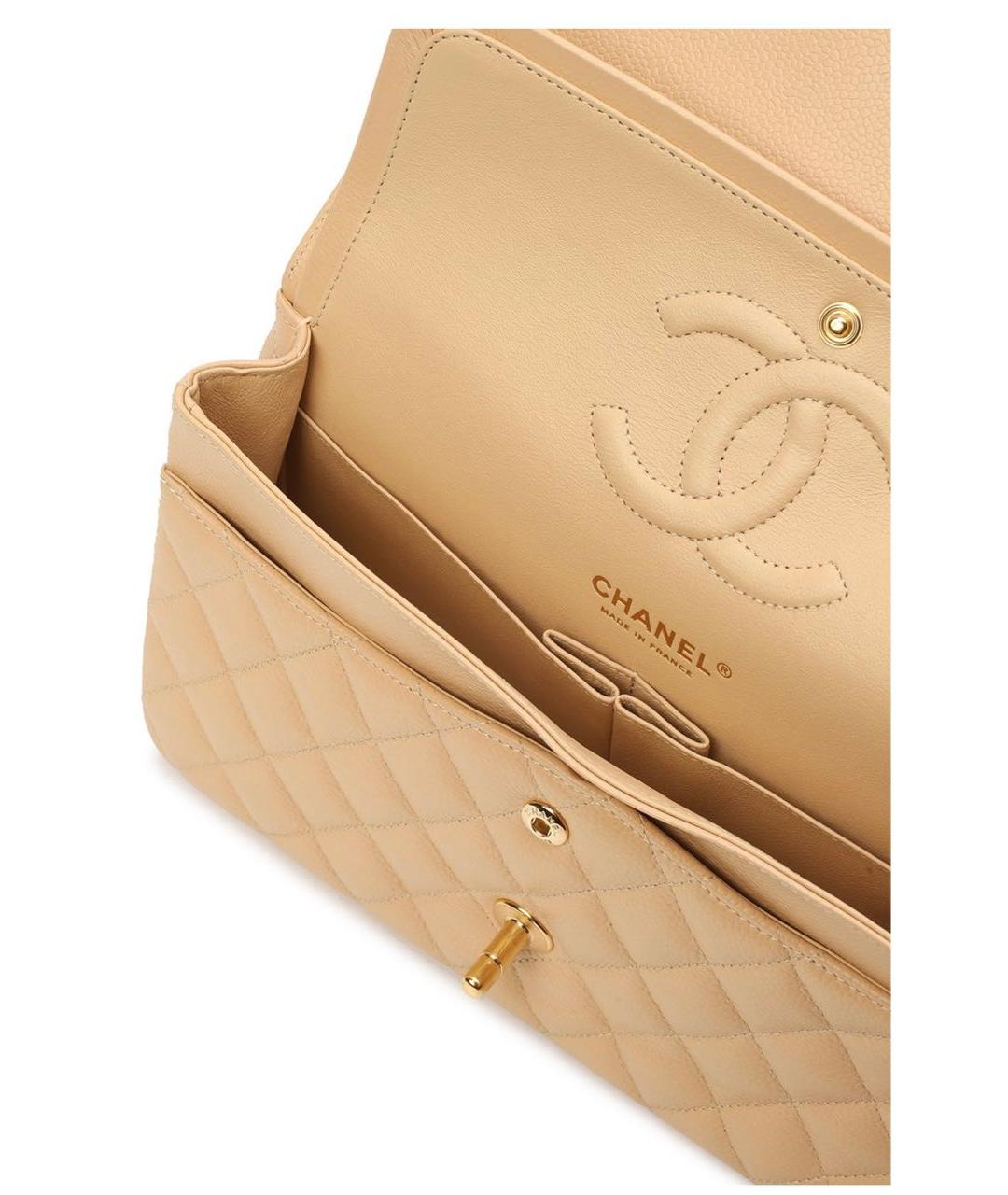 CHANEL Бежевая кожаная сумка через плечо, фото 2