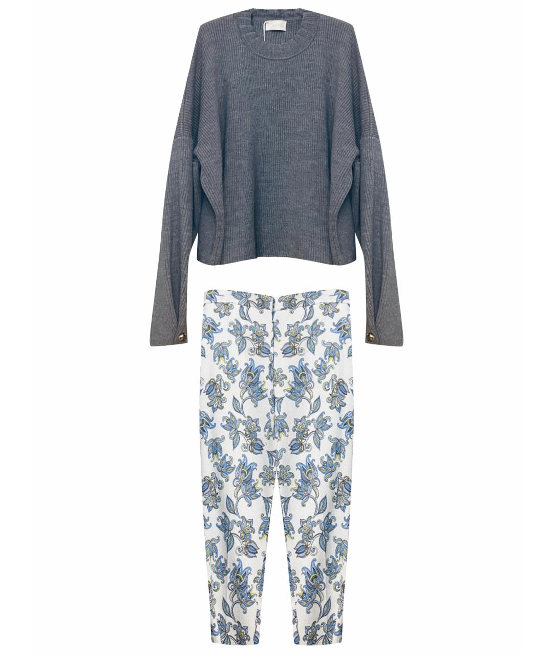 ESCADA Голубой вискозный костюм с брюками, фото 1