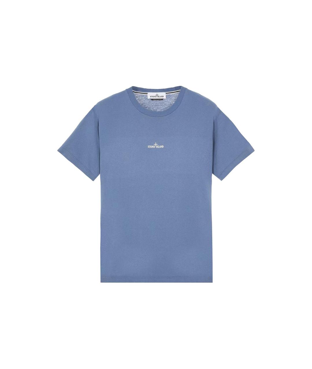 STONE ISLAND Синяя хлопковая футболка, фото 1