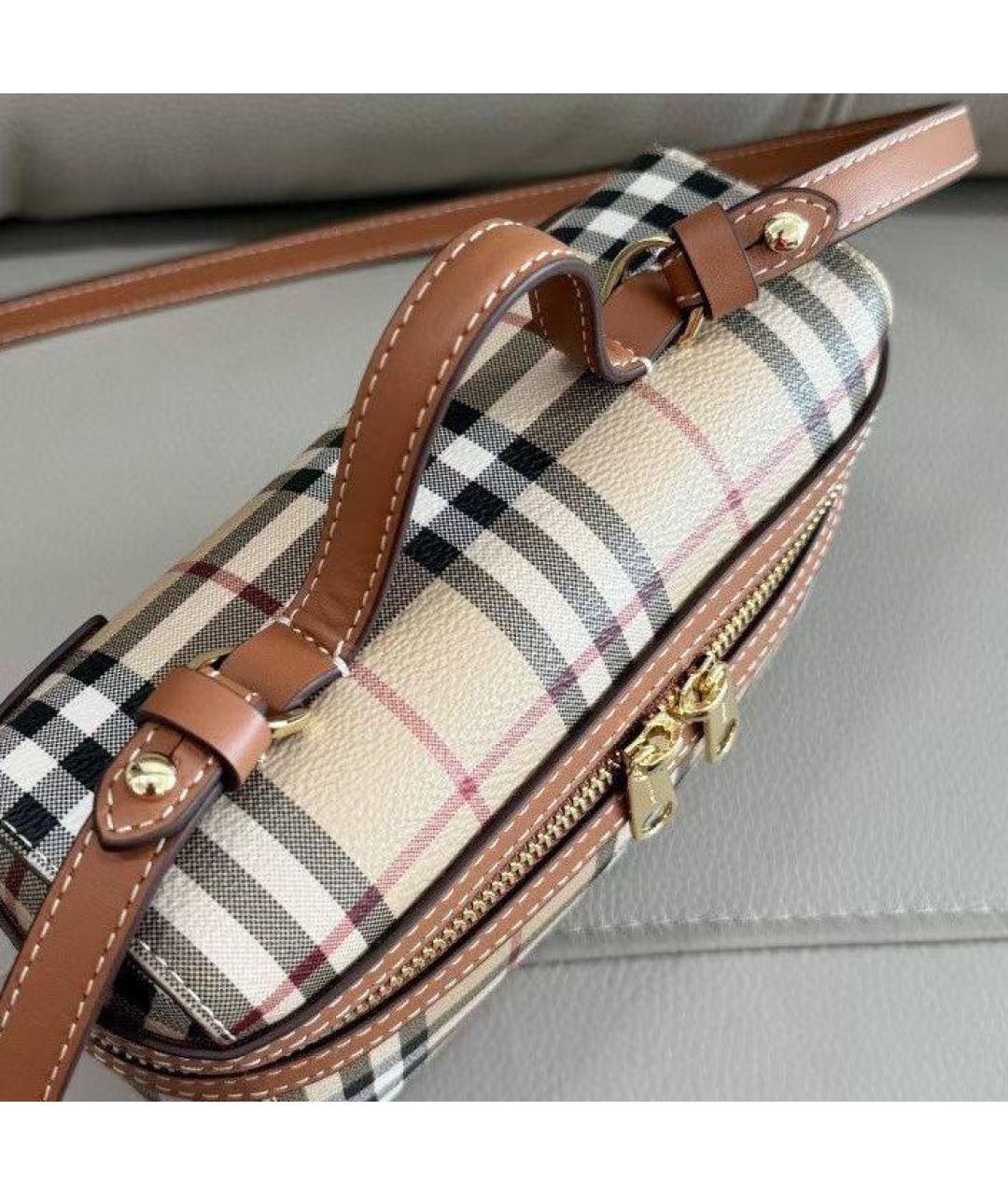 BURBERRY Бежевая замшевая сумка с короткими ручками, фото 3