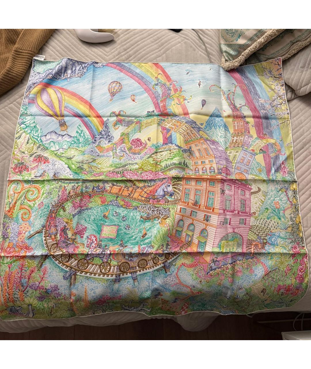 HERMES Мульти шелковый платок, фото 2