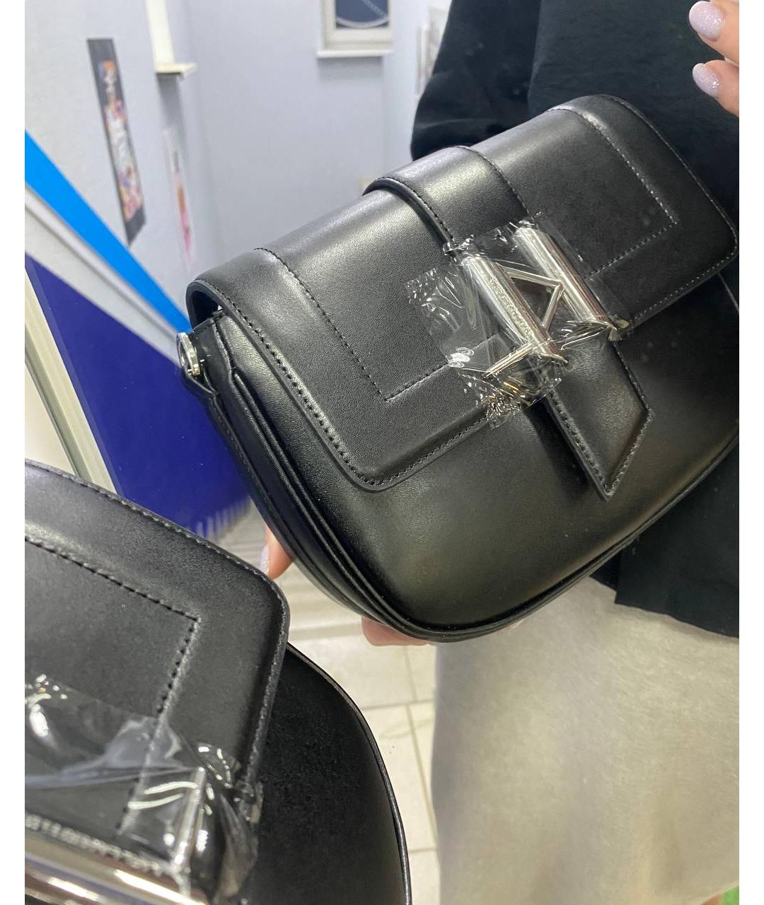 KARL LAGERFELD Черная кожаная сумка через плечо, фото 3