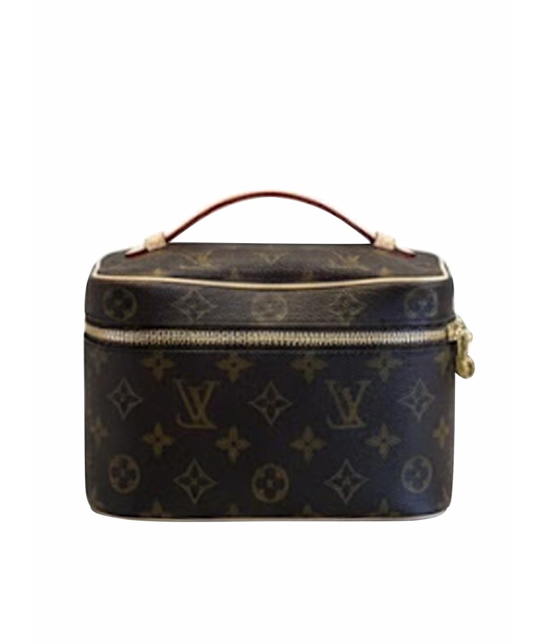 LOUIS VUITTON Коричневая кожаная косметичка, фото 1