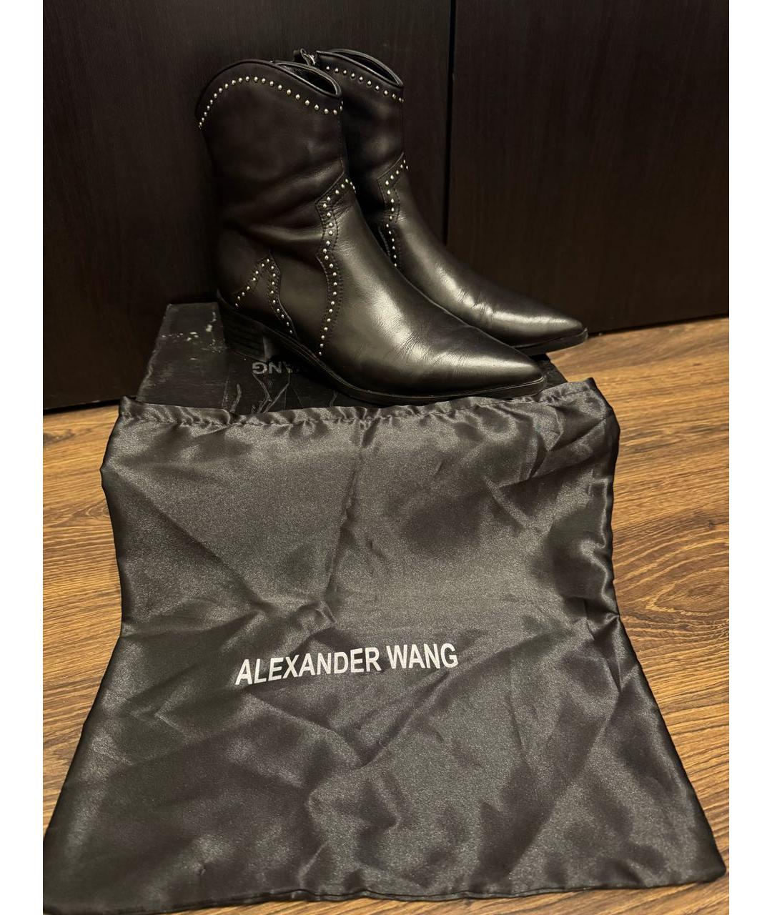 ALEXANDER WANG Черные кожаные сапоги, фото 6