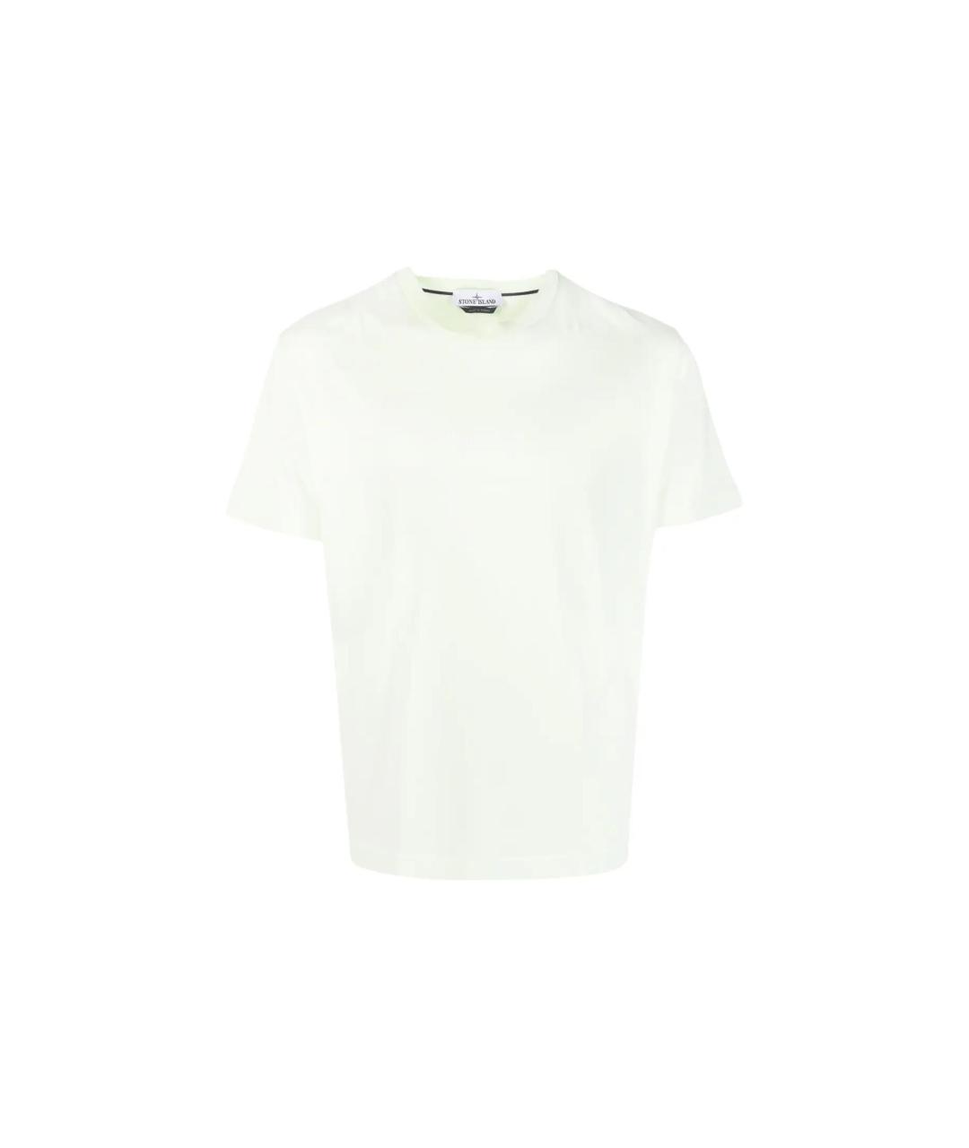 STONE ISLAND Салатовая хлопковая футболка, фото 1