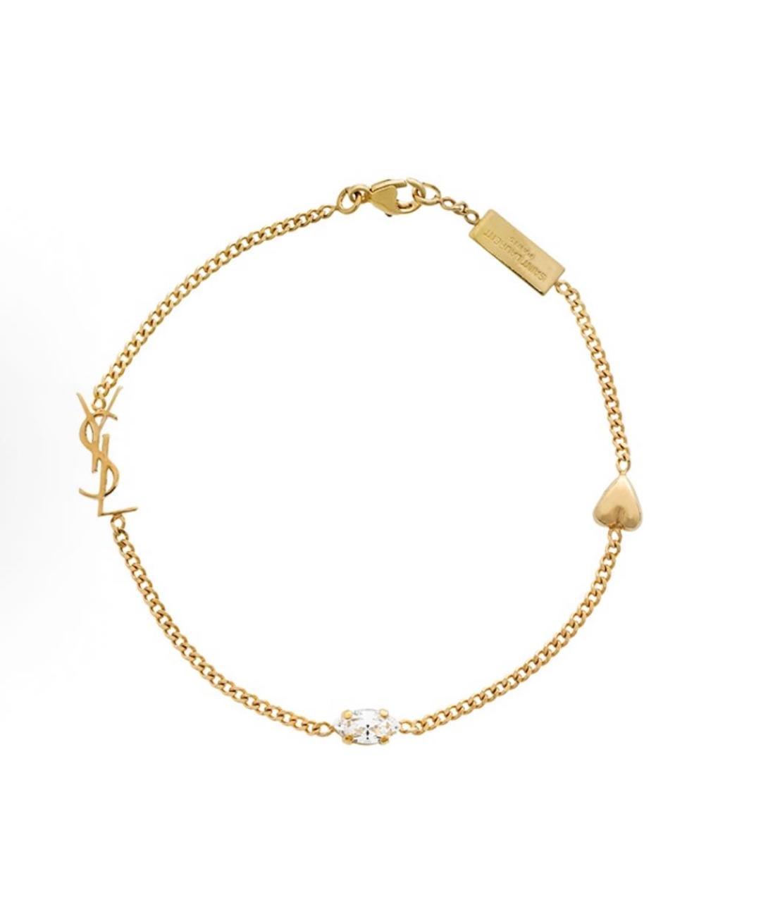 SAINT LAURENT Золотой латунный браслет, фото 1