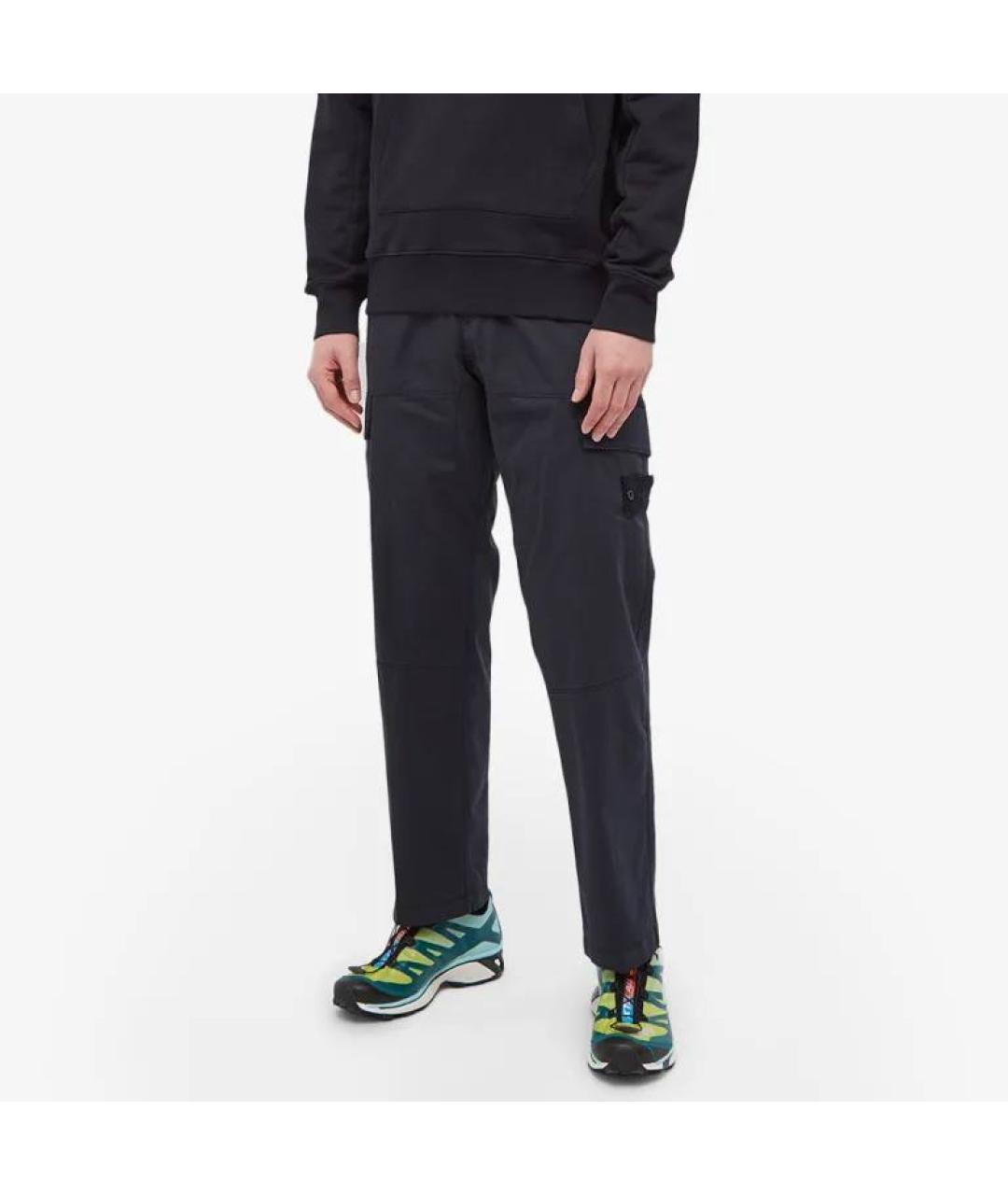 STONE ISLAND Темно-синие хлопковые повседневные брюки, фото 7
