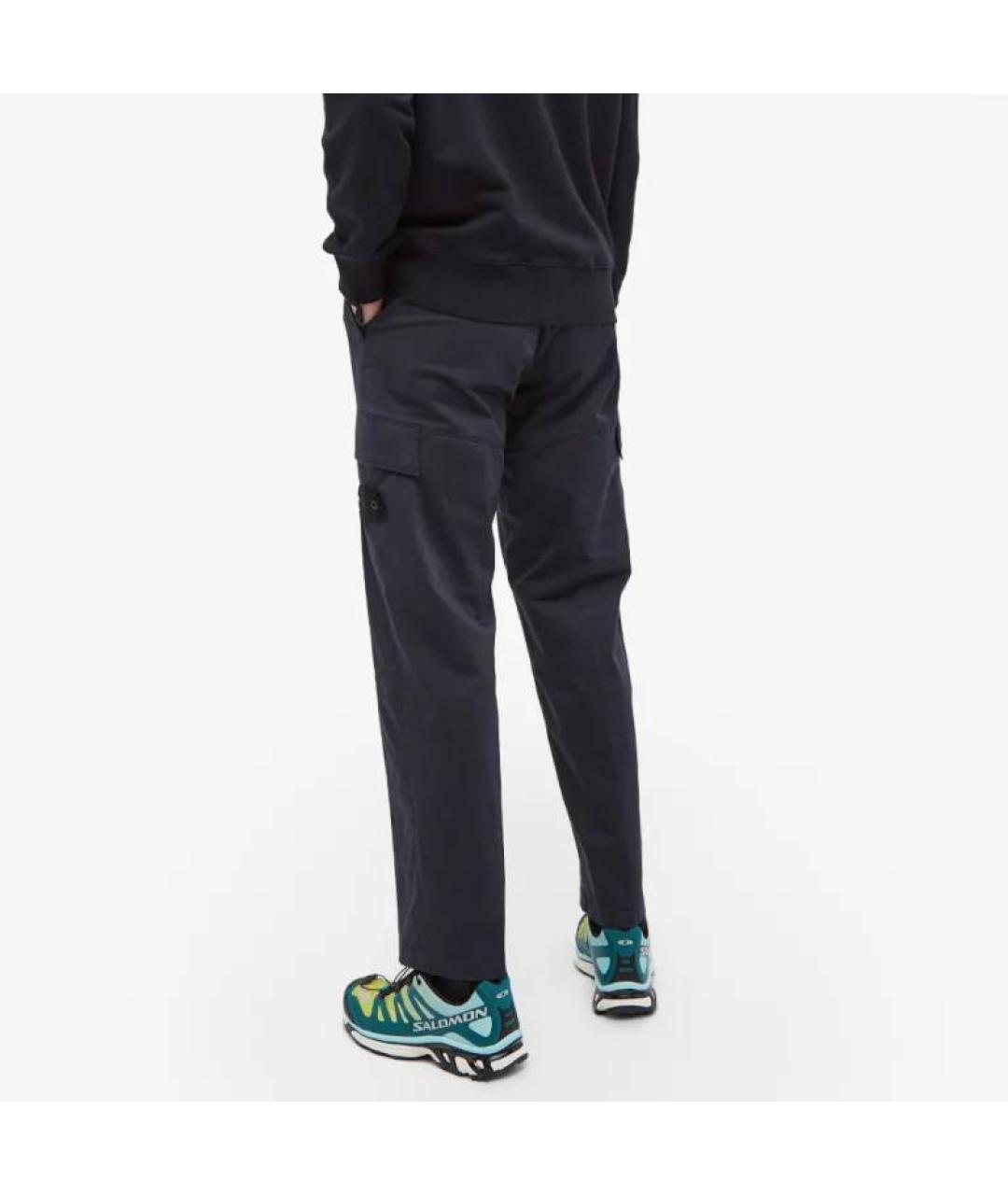 STONE ISLAND Темно-синие хлопковые повседневные брюки, фото 8