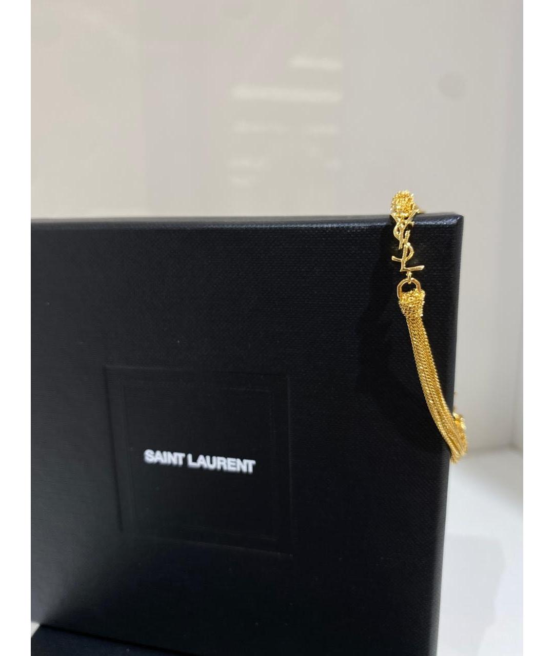 SAINT LAURENT Золотой латунный браслет, фото 2