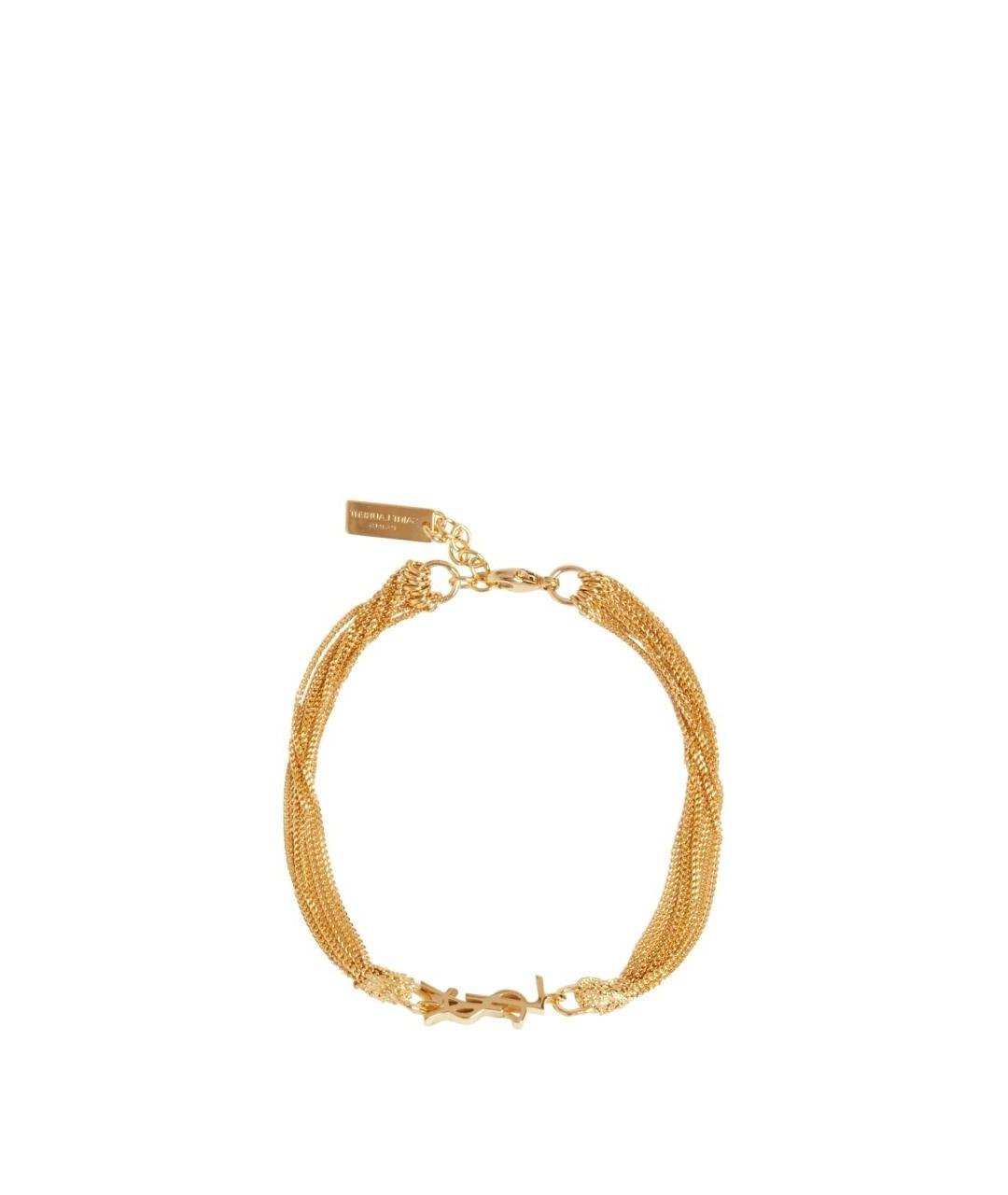 SAINT LAURENT Золотой латунный браслет, фото 1