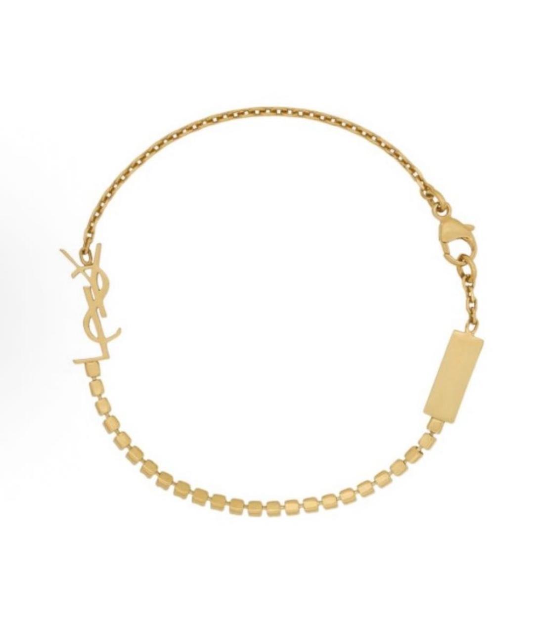 SAINT LAURENT Золотой латунный браслет, фото 1