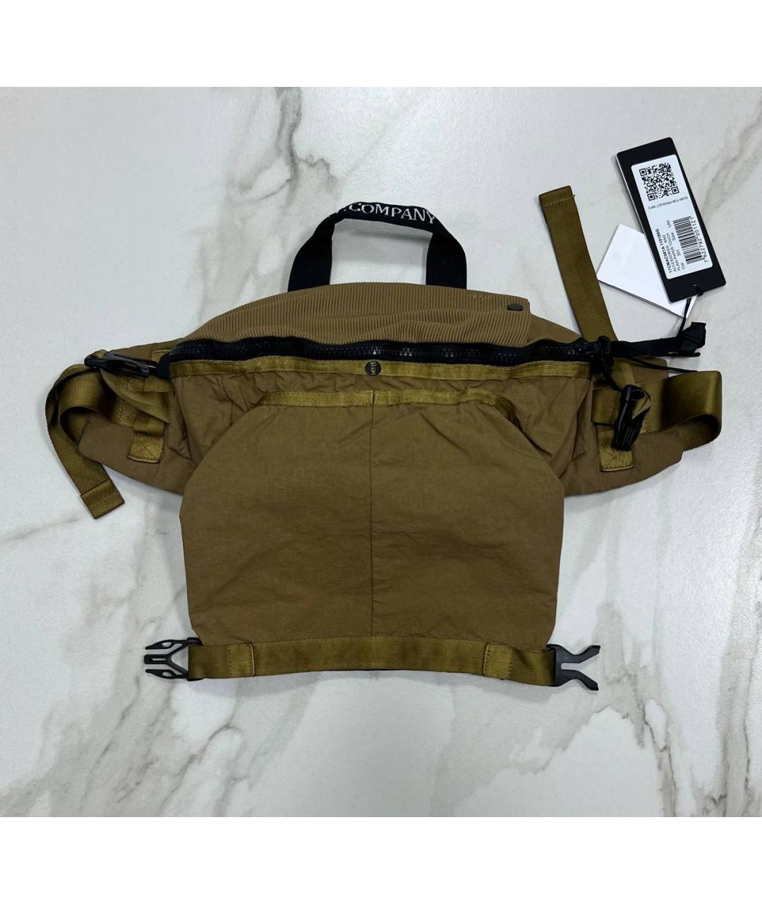 CP COMPANY Бежевая тканевая сумка на плечо, фото 2