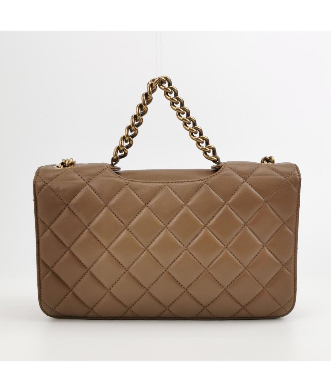 CHANEL Коричневая кожаная сумка через плечо, фото 2