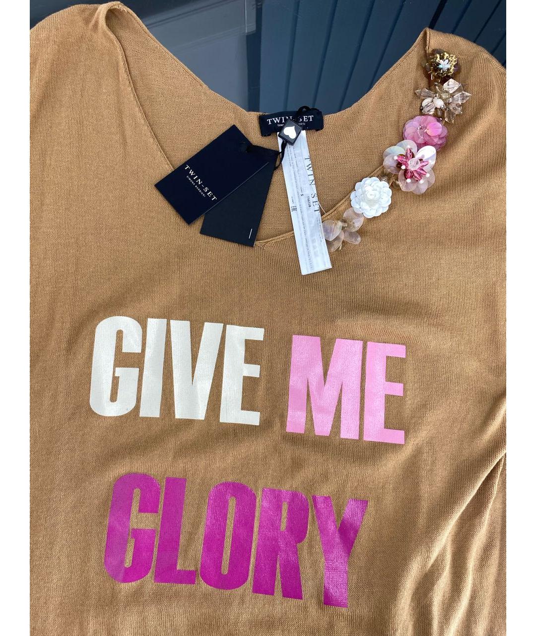 TWIN-SET Бежевое хлопковое повседневное платье, фото 3