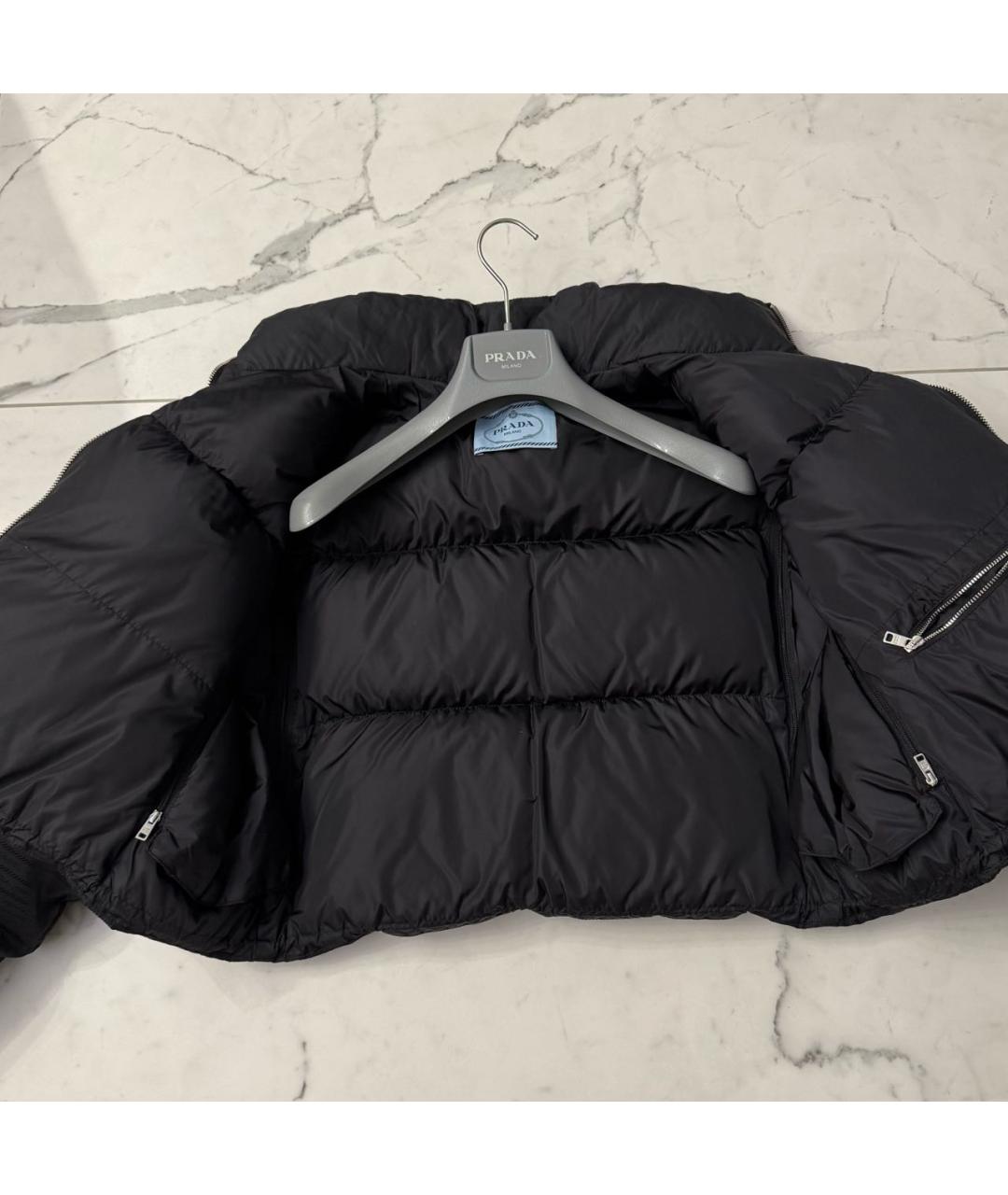 PRADA Черный полиэстеровый пуховик, фото 8