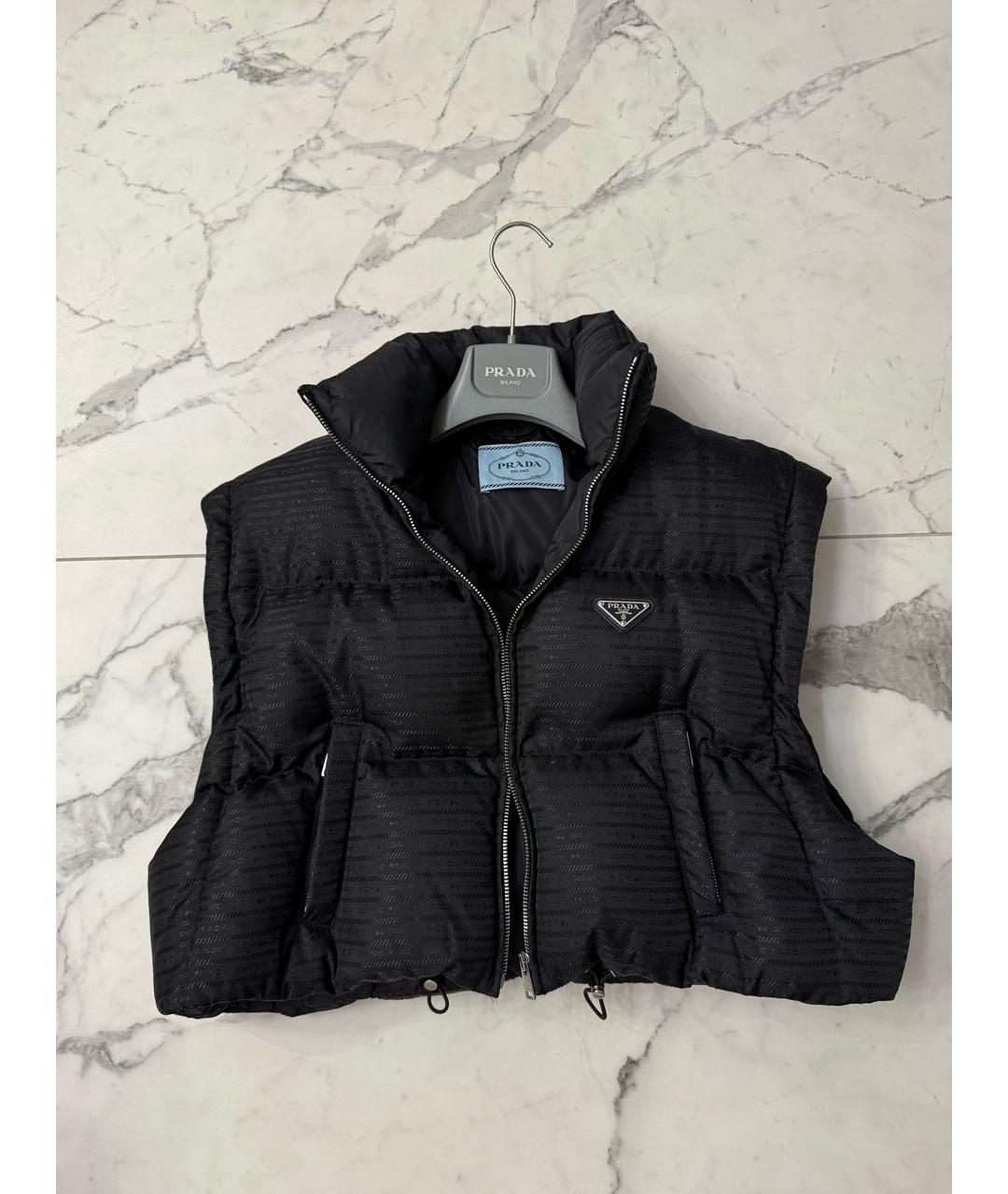 PRADA Черный полиэстеровый пуховик, фото 3