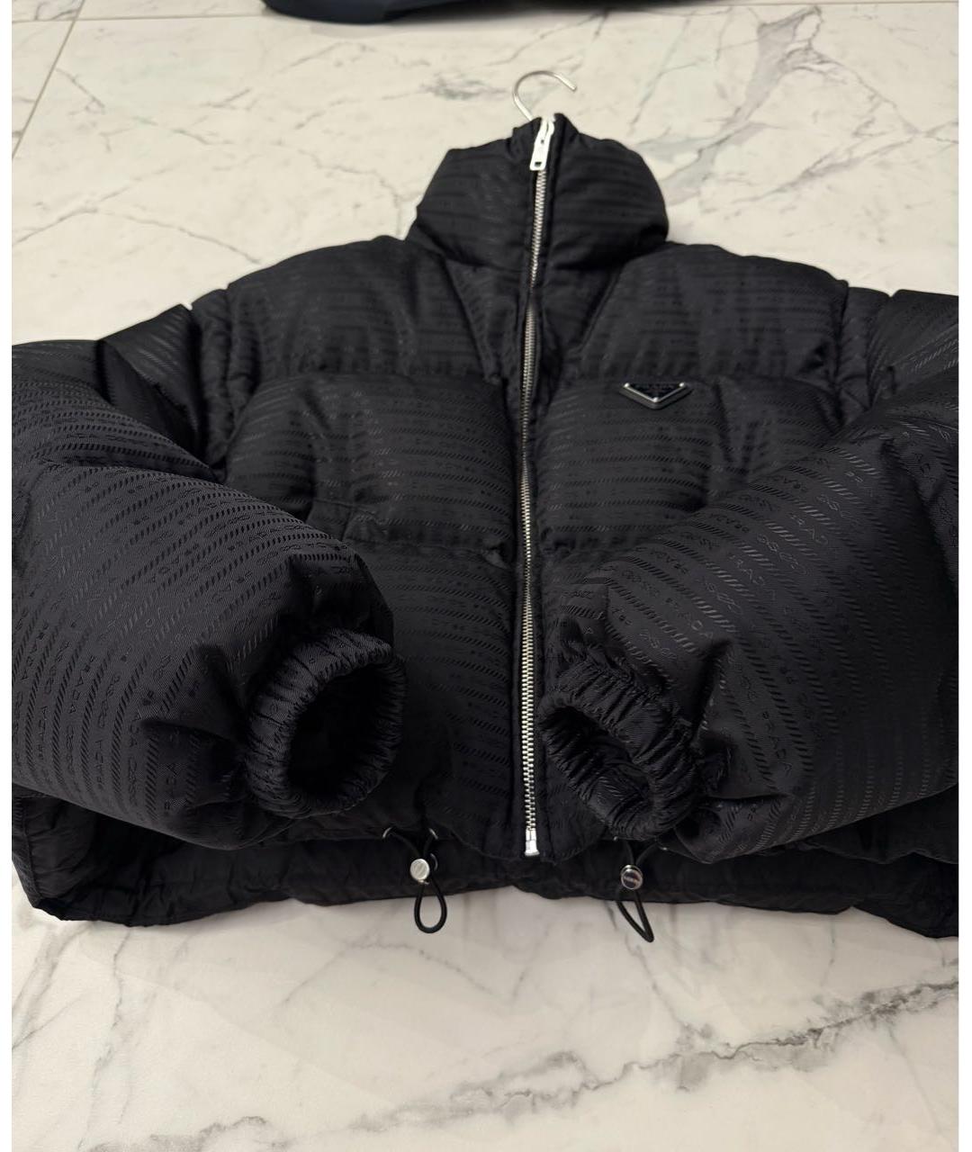 PRADA Черный полиэстеровый пуховик, фото 6