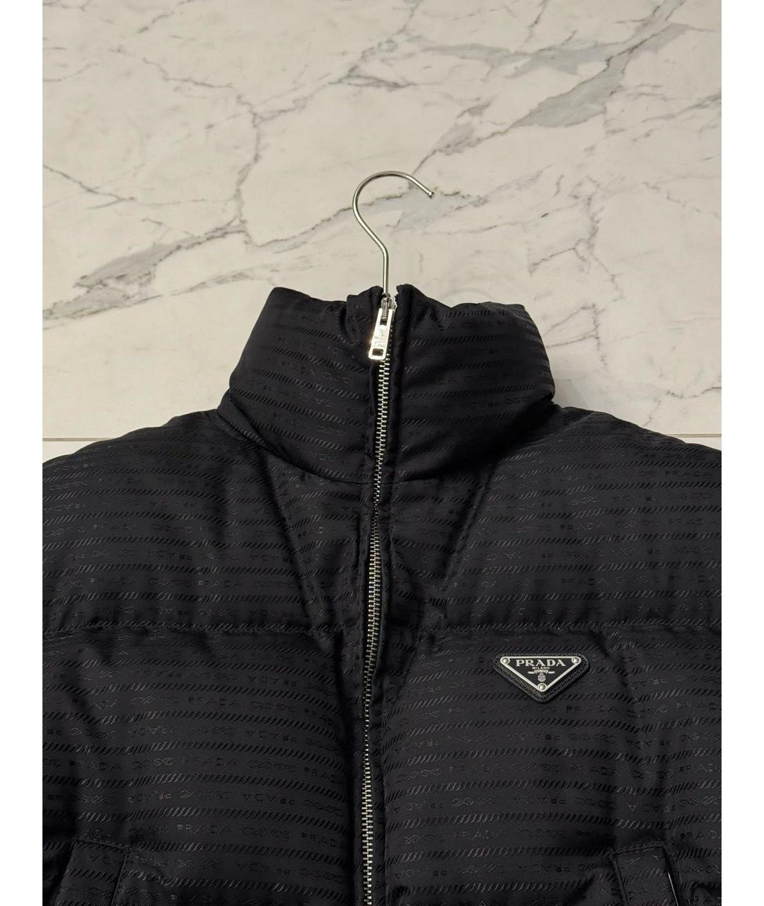 PRADA Черный полиэстеровый пуховик, фото 4