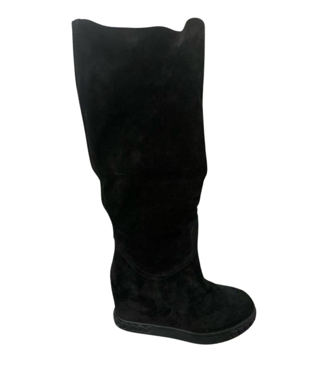 CASADEI Черные замшевые сапоги, фото 1
