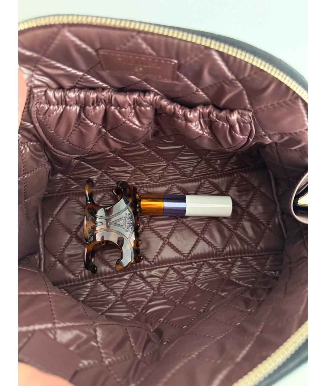 CHANEL Черная кожаная косметичка, фото 5