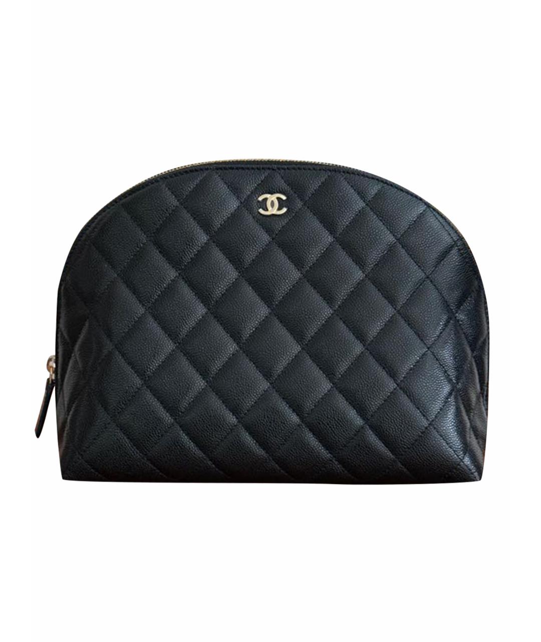 CHANEL Черная кожаная косметичка, фото 1