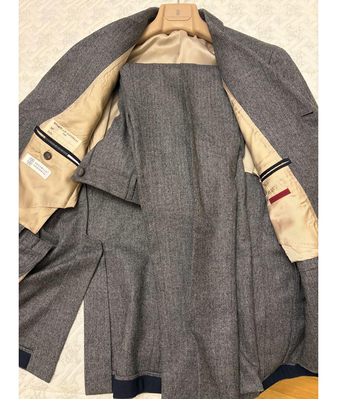 BRUNELLO CUCINELLI Серый классический костюм, фото 6