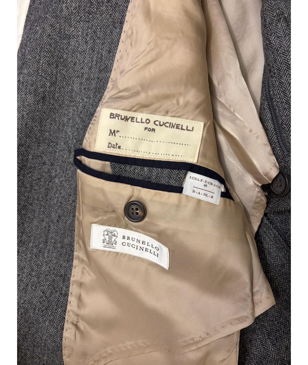 BRUNELLO CUCINELLI Серый классический костюм, фото 4