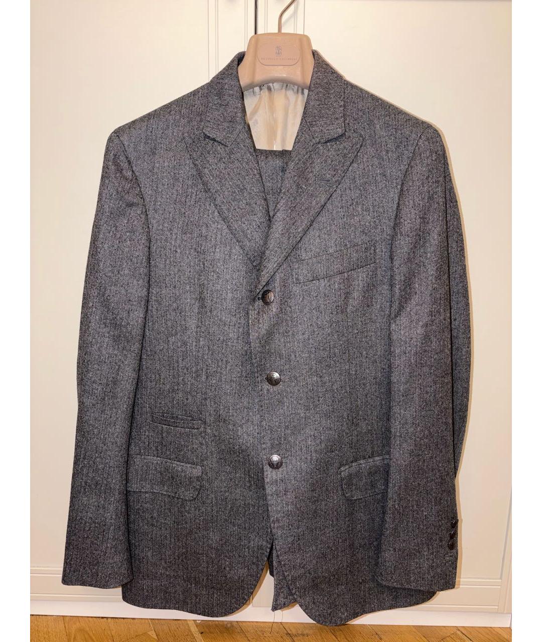 BRUNELLO CUCINELLI Серый классический костюм, фото 8