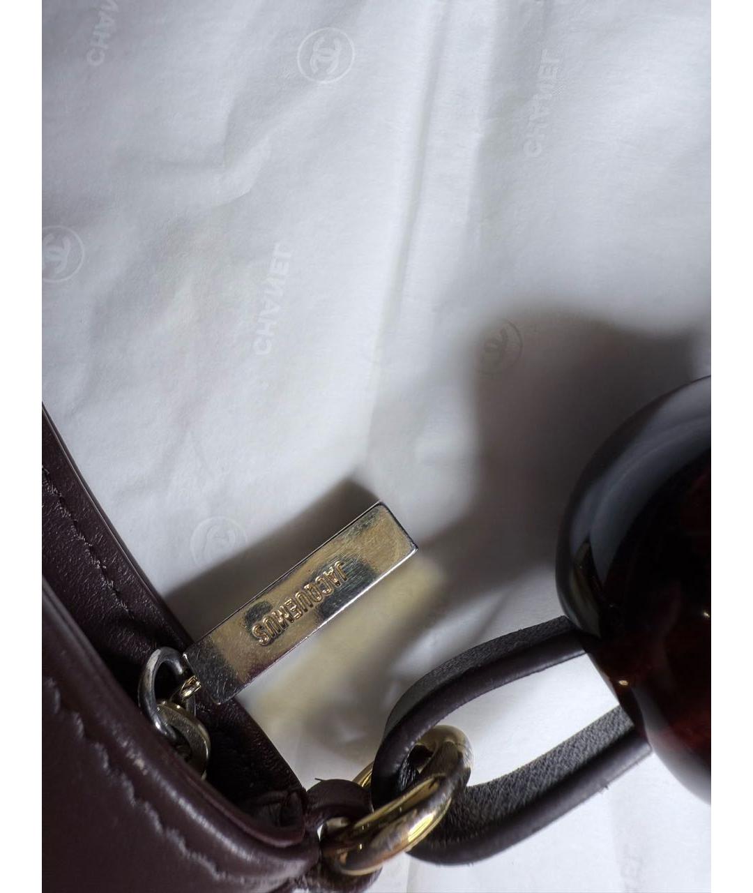 JACQUEMUS Коричневая кожаная сумка с короткими ручками, фото 6