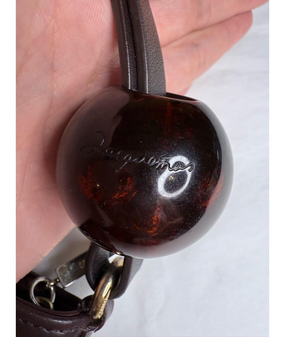 JACQUEMUS Коричневая кожаная сумка с короткими ручками, фото 5