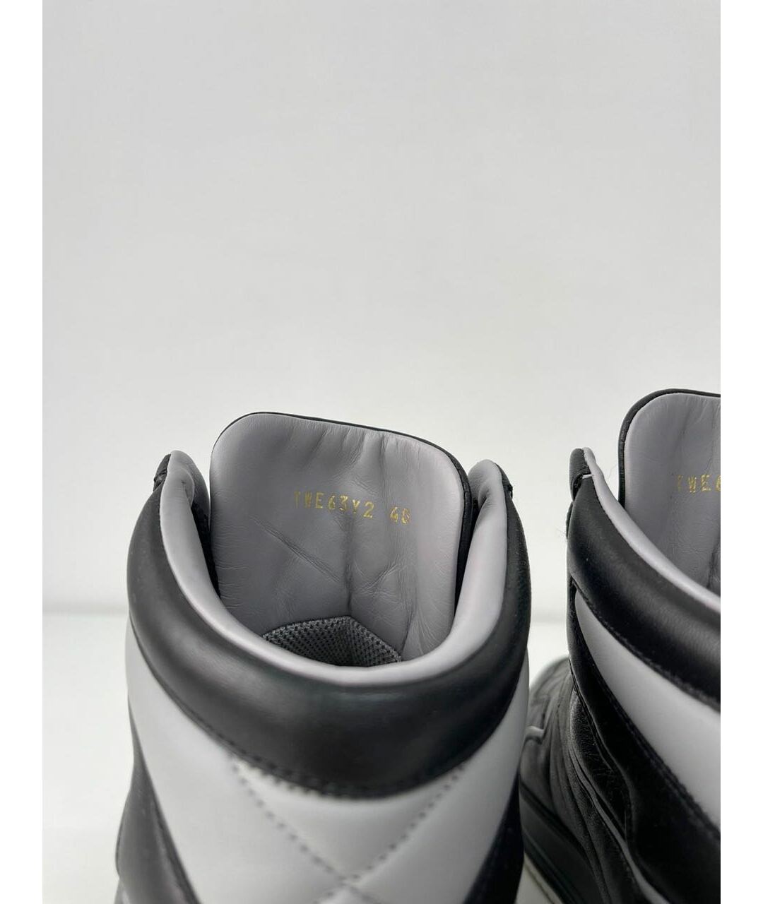 VALENTINO Черные кожаные высокие кроссовки / кеды, фото 8