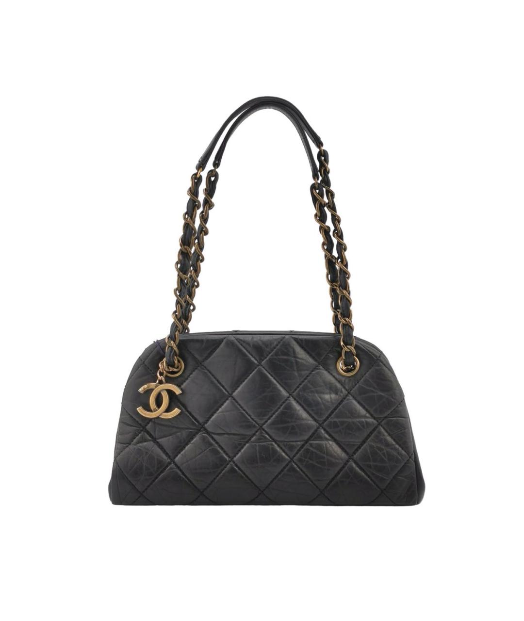 CHANEL Черная кожаная сумка через плечо, фото 5
