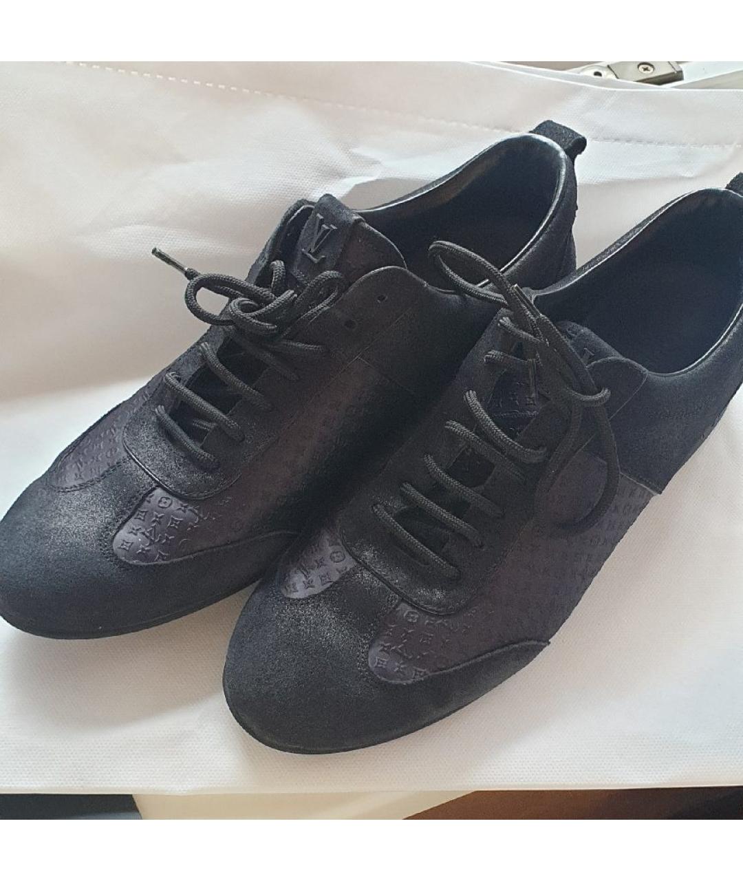 LOUIS VUITTON Черные кожаные кроссовки, фото 4