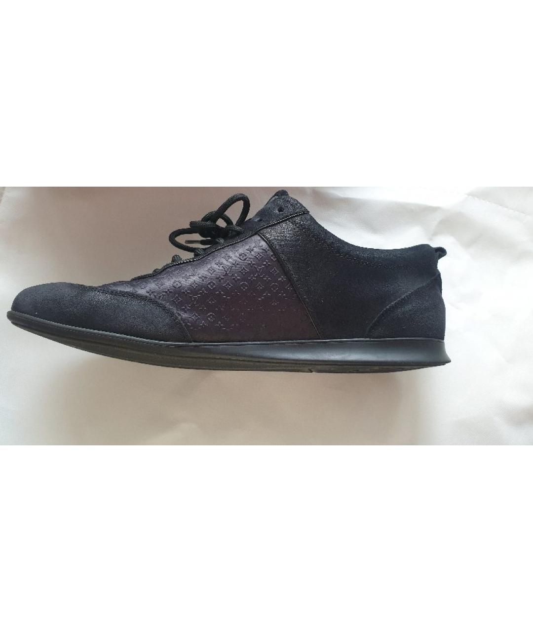 LOUIS VUITTON Черные кожаные кроссовки, фото 7