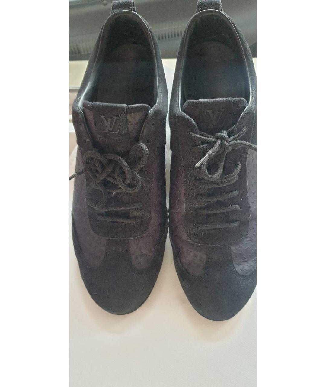 LOUIS VUITTON Черные кожаные кроссовки, фото 2