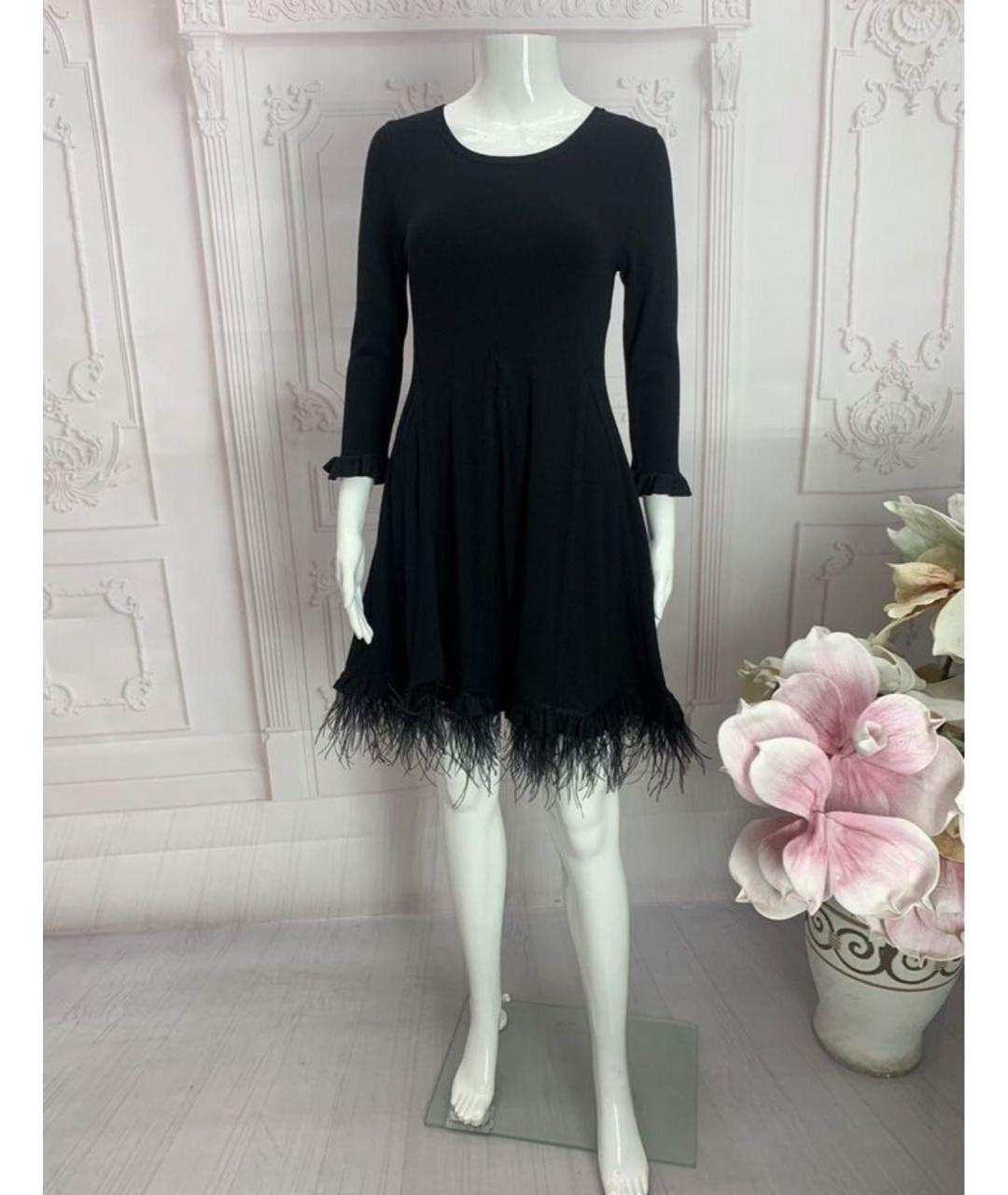 TWIN-SET Черное вискозное платье, фото 8