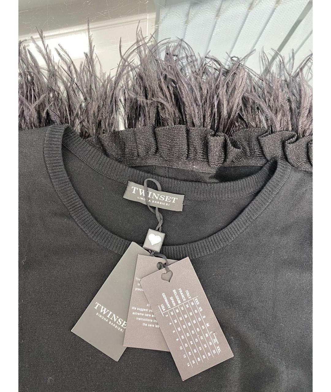 TWIN-SET Черное вискозное платье, фото 3