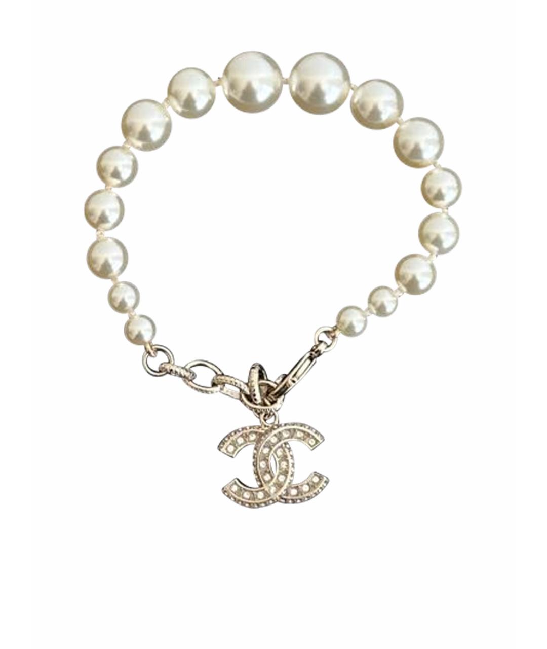 CHANEL Белый жемчужный браслет, фото 1