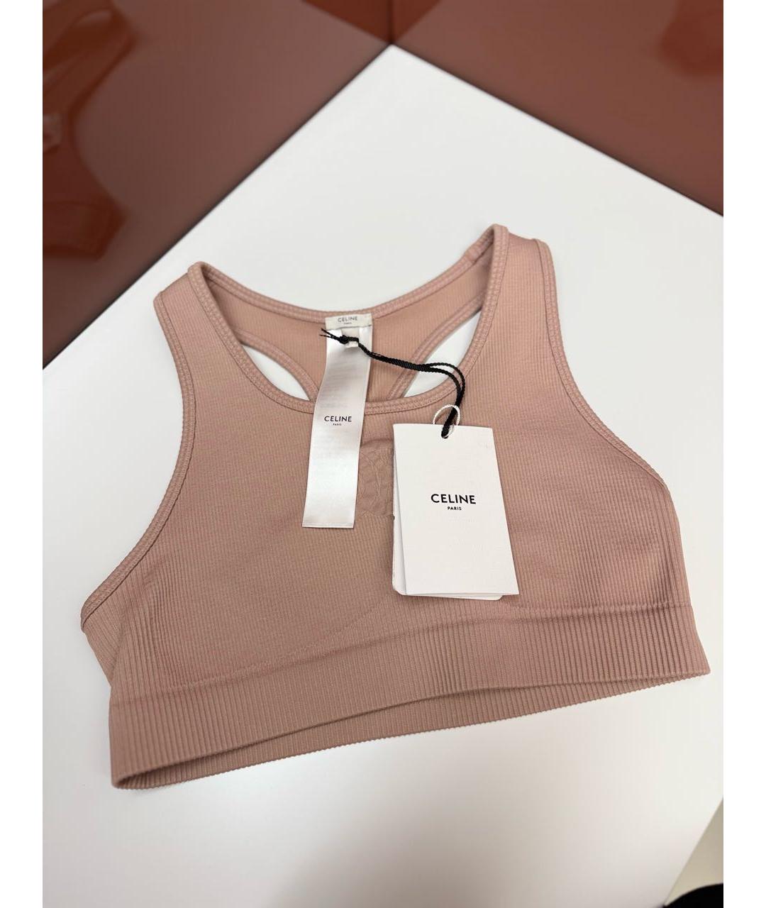 CELINE Розовая полиамидовая майка, фото 4